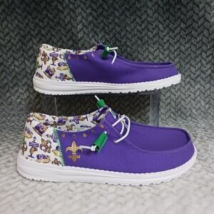 Hey Dude Women's Wendy Funk Louisiana Casual Slip-on Shoes Saints Purple Size 10